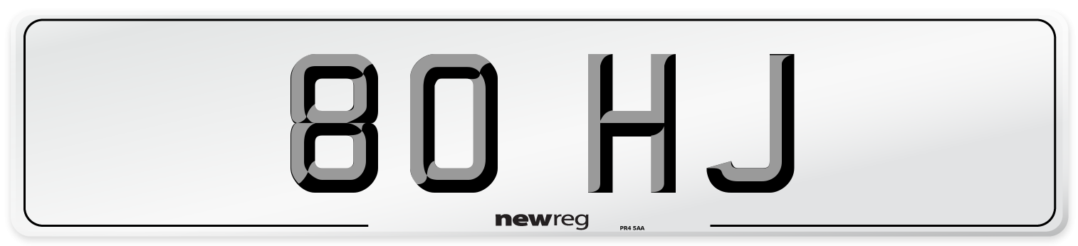 80 HJ Number Plate from New Reg
